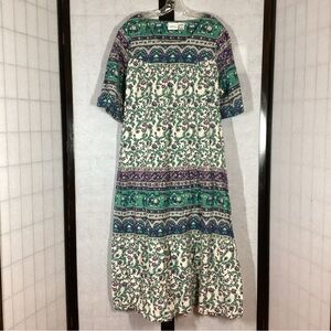 Womens 3X Midi MuuMuu House Dress Elephant Donkey Wide Sleeve Pocket Ruffle Hem